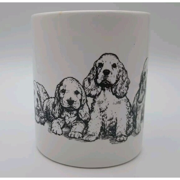 Cindy Farmer Mug Puppies Cocker Spaniel 1988 - Picture 2 of 7